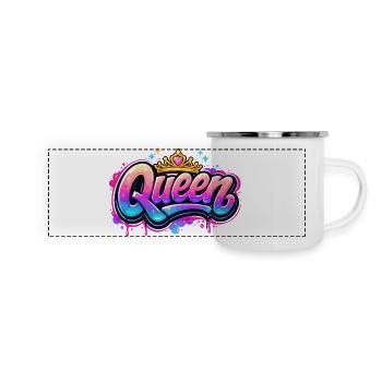 Queen Graffiti Crown Design - Panoramic Camper Mug - white - Front