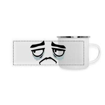 Mürrisches Trauriges Enttäuschtes Gesicht Lustig - Mug panoramique émaillé - blanc - Devant