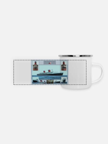 S.S. United States Poster - Panorama Emaille-Tasse - Weiß