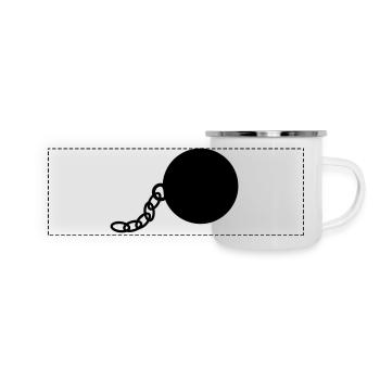 Kette und Eisenkugel - Panorama Emaille-Tasse - Weiß - Vorne