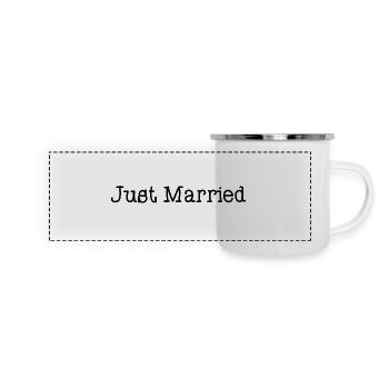 ICH HABE GERADE GEHEIRATET. Junggesellinnenabschied. VALENTINSTAG. PAAR - Panorama Emaille-Tasse - Weiß - Vorne