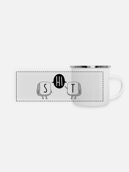 Computer und humor - Panorama Emaille-Tasse - Weiß