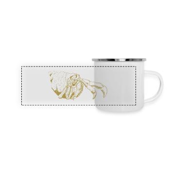 Illustrierte Designs mit Krebs - Panorama Emaille-Tasse - Weiß - Vorne