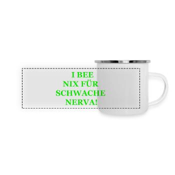 Schwäbische TShirts mit lustigem Schwaben Spruch. - Panorama Emaille-Tasse - Weiß - Vorne