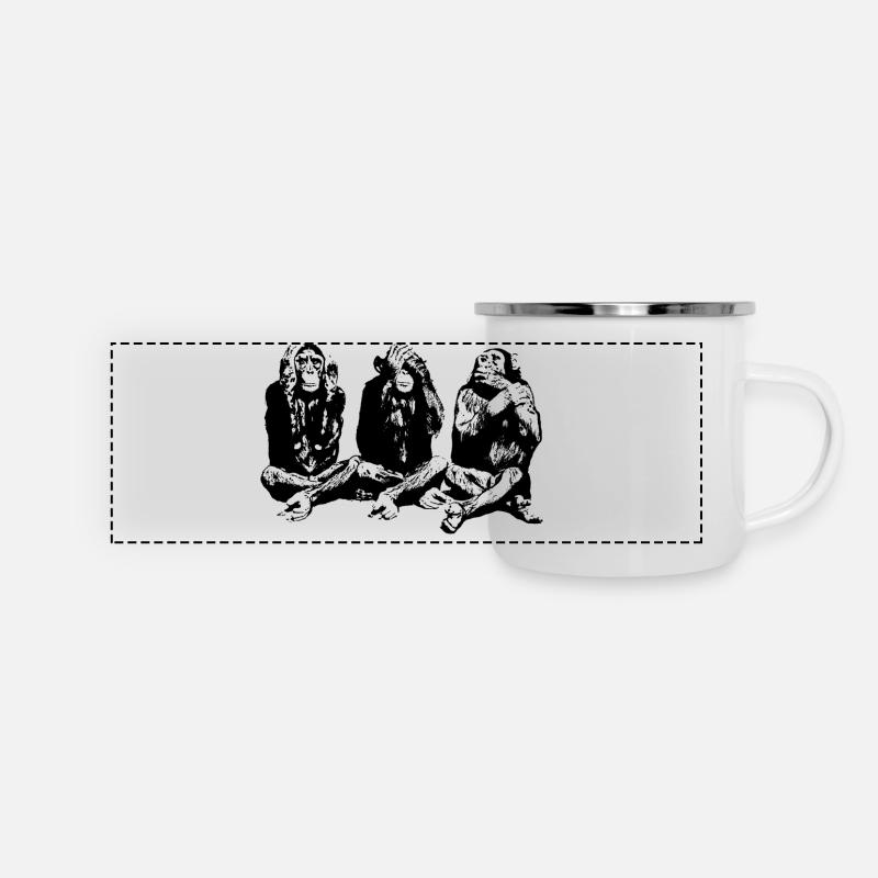 3_weise_affen - Panoramic Camper Mug - white