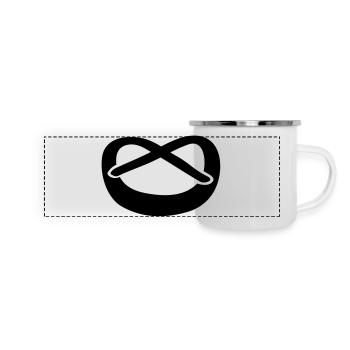 brezel__f1 - Panorama Emaille-Tasse - Weiß - Vorne