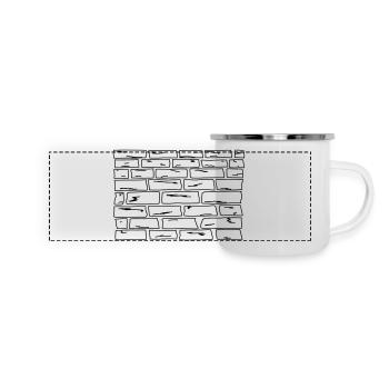 Die Mauer - Panorama Emaille-Tasse - Weiß - Vorne