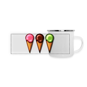 Ice Cream, Icecream, Holidays, Vacation, Summer - Mug panoramique émaillé - blanc - Devant