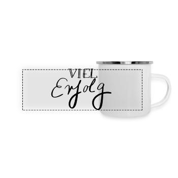Viel Erfolg - Panorama Emaille-Tasse - Weiß - Vorne