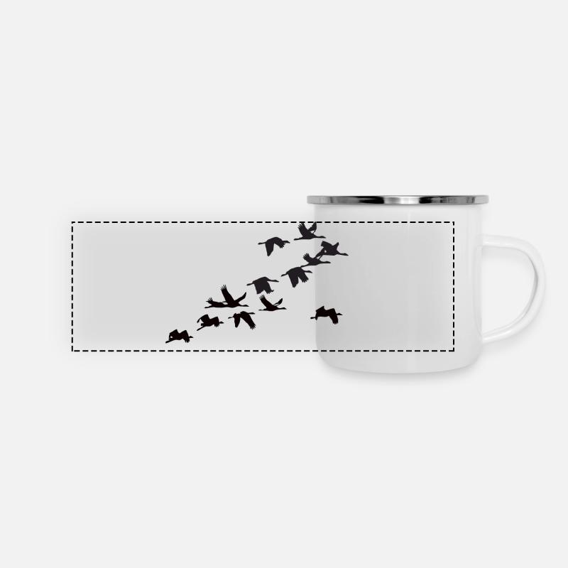 cranes - Panoramic Camper Mug - white