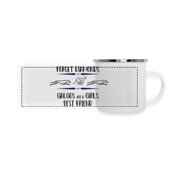 Galgos rennend - Panorama Emaille-Tasse - Weiß - Vorne