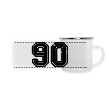 90 - Panorama Emaille-Tasse - Weiß - Vorne