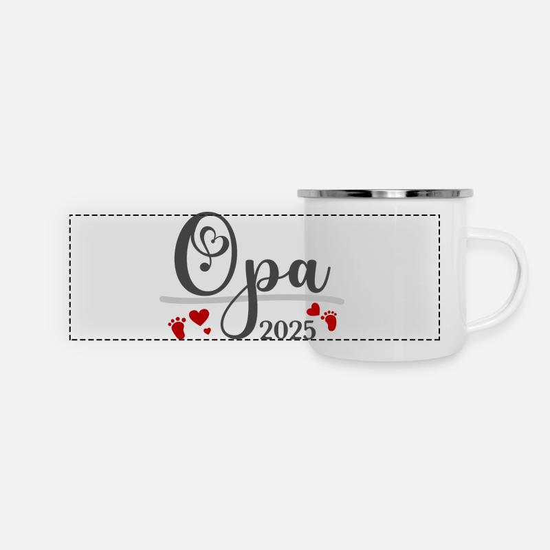 Opa 2025 - Panorama Emaille-Tasse - Weiß