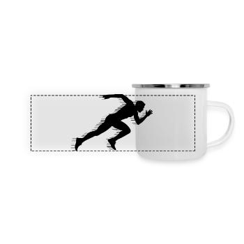 UN COUREUR - Mug panoramique émaillé - blanc - Devant