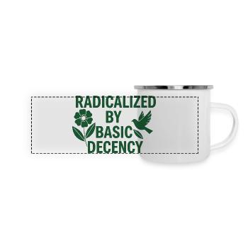 Progressive Values Basic Decency Shirt - Panoramic Camper Mug - white - Front