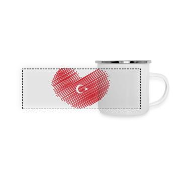 TÜRKEI TÜRKIYE TÜRKISCHE Europa Sport Fan - Panorama Emaille-Tasse - Weiß - Vorne