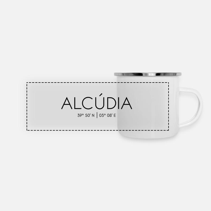 Alcúdia, Majorque, Espagne, Mer Méditerranée, Îles Baléares - Mug panoramique émaillé - blanc