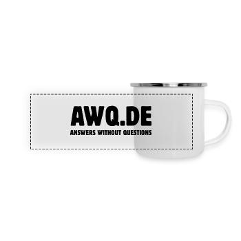 AWQ - Answers without questions - Panorama Emaille-Tasse - Weiß - Vorne