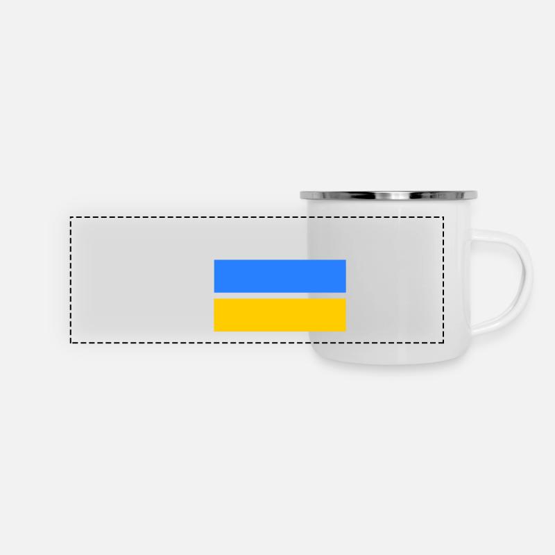 Ukraine - Panorama Emaille-Tasse - Weiß