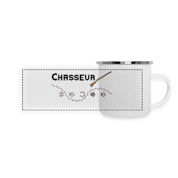 chasseur - Mug panoramique émaillé - blanc - Devant