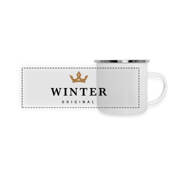 Winter - Panorama Emaille-Tasse - Weiß - Vorne