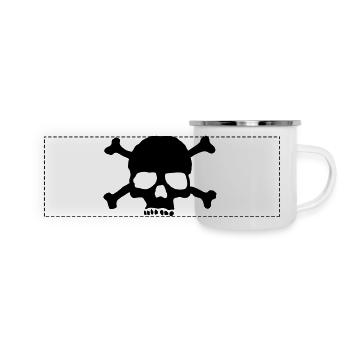 Pirate de crâne - Mug panoramique émaillé - blanc - Devant