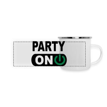 Party - Panorama Emaille-Tasse - Weiß - Vorne