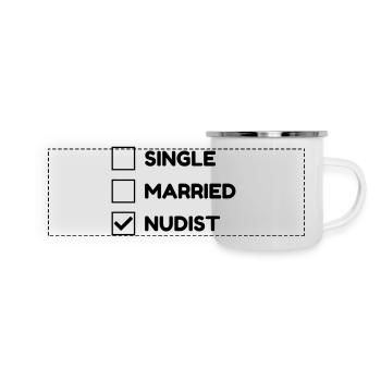 Naturismus / FKK / Nudismus / Naturist - Panorama Emaille-Tasse - Weiß - Vorne
