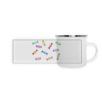Bonbons - Panorama Emaille-Tasse - Weiß - Vorne