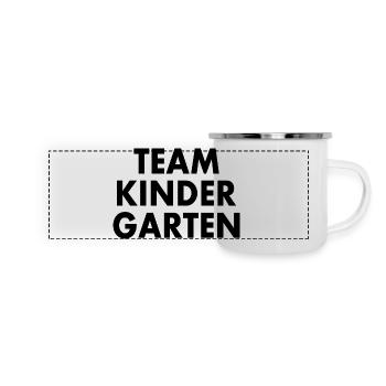 Team kindergarten - Panorama Emaille-Tasse - Weiß - Vorne
