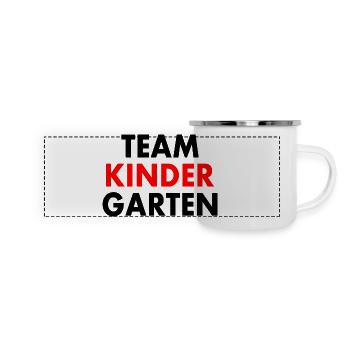 Team kindergarten - Panorama Emaille-Tasse - Weiß - Vorne