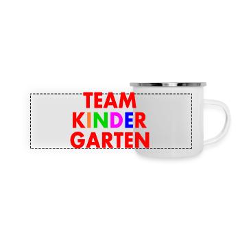 Team kindergarten - Panorama Emaille-Tasse - Weiß - Vorne