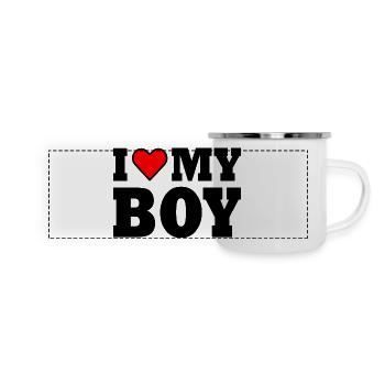 I love my boy - Panoramic Camper Mug - white - Front