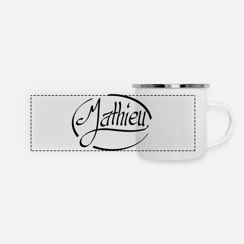 Mathieu - Panorama Emaille-Tasse - Weiß