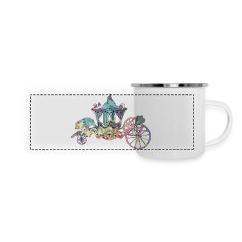 Carriage silhouette - Panoramic Camper Mug - white - Front