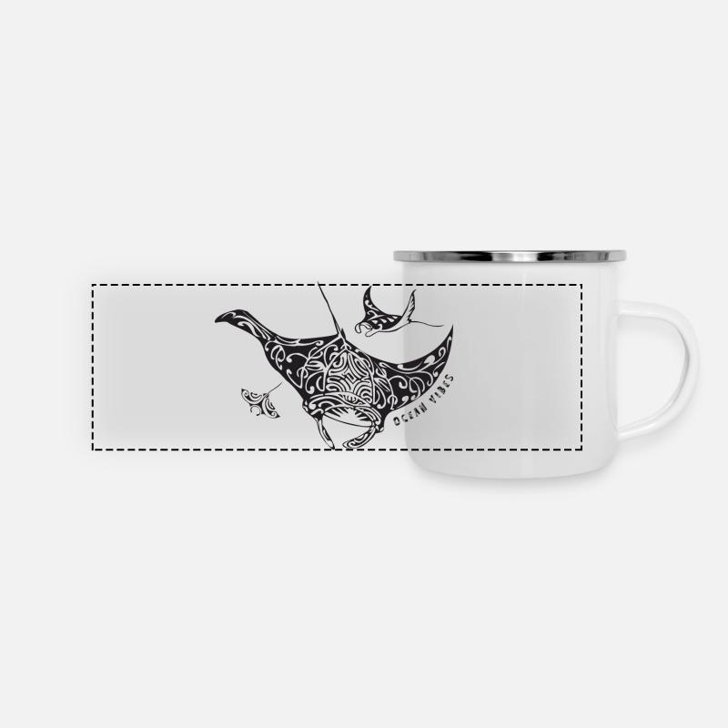 Ray - Désir de mer, cadeau, vacances, plongée - Mug panoramique émaillé - blanc