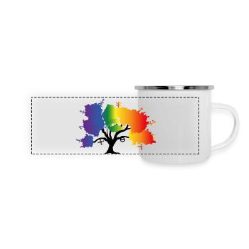 Arbre LGBTQIA+ - Mug panoramique émaillé - blanc - Devant