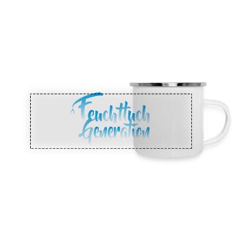 feuchttuch blue - Panorama Emaille-Tasse - Weiß - Vorne