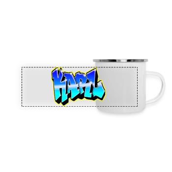 KARL Graffiti Blue and Yellow - Panoramic Camper Mug - white - Front
