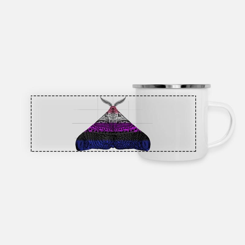 Genderfluid pride Moth Motif A - Panoramic Camper Mug - white
