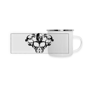 strong gorilla - Panorama Emaille-Tasse - Weiß - Vorne