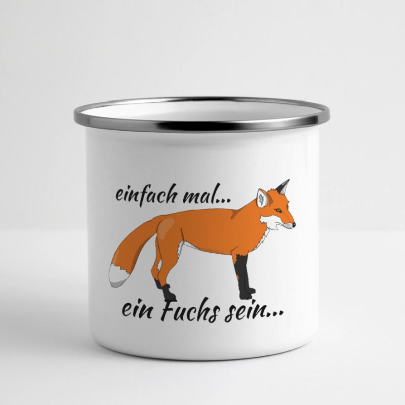 Fuchs "einfach mal ein Fuchs sein..." Panorama Emaille-Tasse