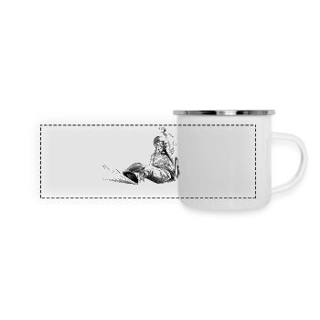 Freerider - Panorama Emaille-Tasse - Weiß - Vorne