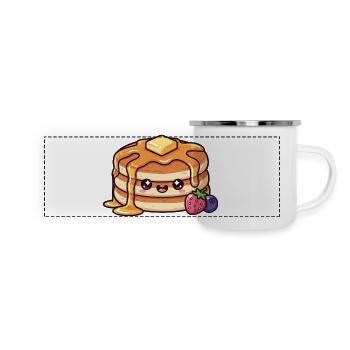 Kawaii Syrup Pancake with Berry - Panoramic Camper Mug - white - Front