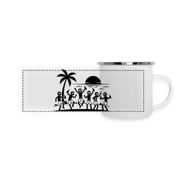 Équipe de plage pour fête de fin d’année - Mug panoramique émaillé - blanc - Devant