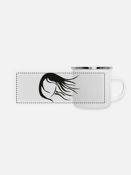 Haare - Panorama Emaille-Tasse - Weiß
