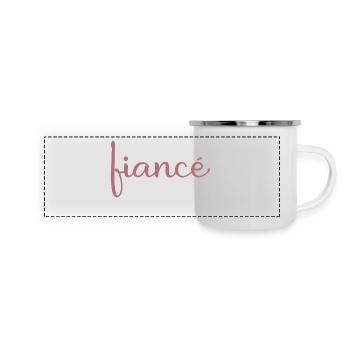 Verlobte Matching Verlobung Geschenk Hochzeit des Bräutigams - Panorama Emaille-Tasse - Weiß - Vorne