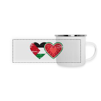 Palestine Watermelon Flag Heart Used - Panoramic Camper Mug - white - Front