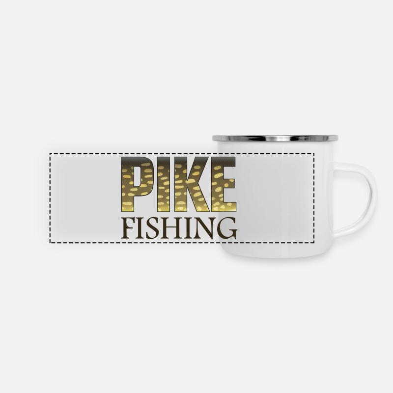 Pike fishing - Panoramic Camper Mug - white