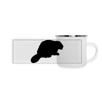 biber_silhouette_t1 - Mug panoramique émaillé - blanc - Devant